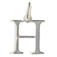 Pendentif Initiale simple lettre H en argent 925°/00 + chaine