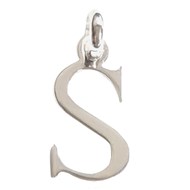 Pendentif Initiale simple lettre S en argent 925°/00 + chaine