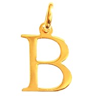 Pendentif Initiale simple lettre B en plaqué or
