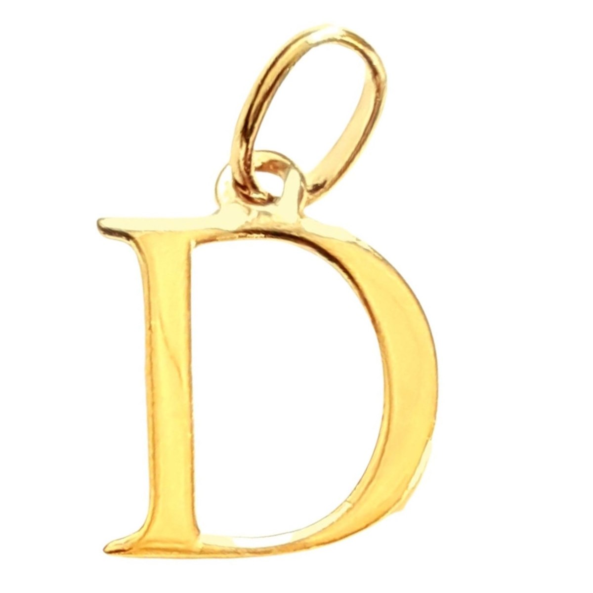 Pendentif Initiale simple lettre D en plaqué or