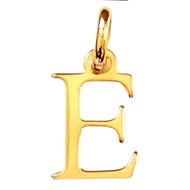 Pendentif Initiale simple lettre E en plaqué or