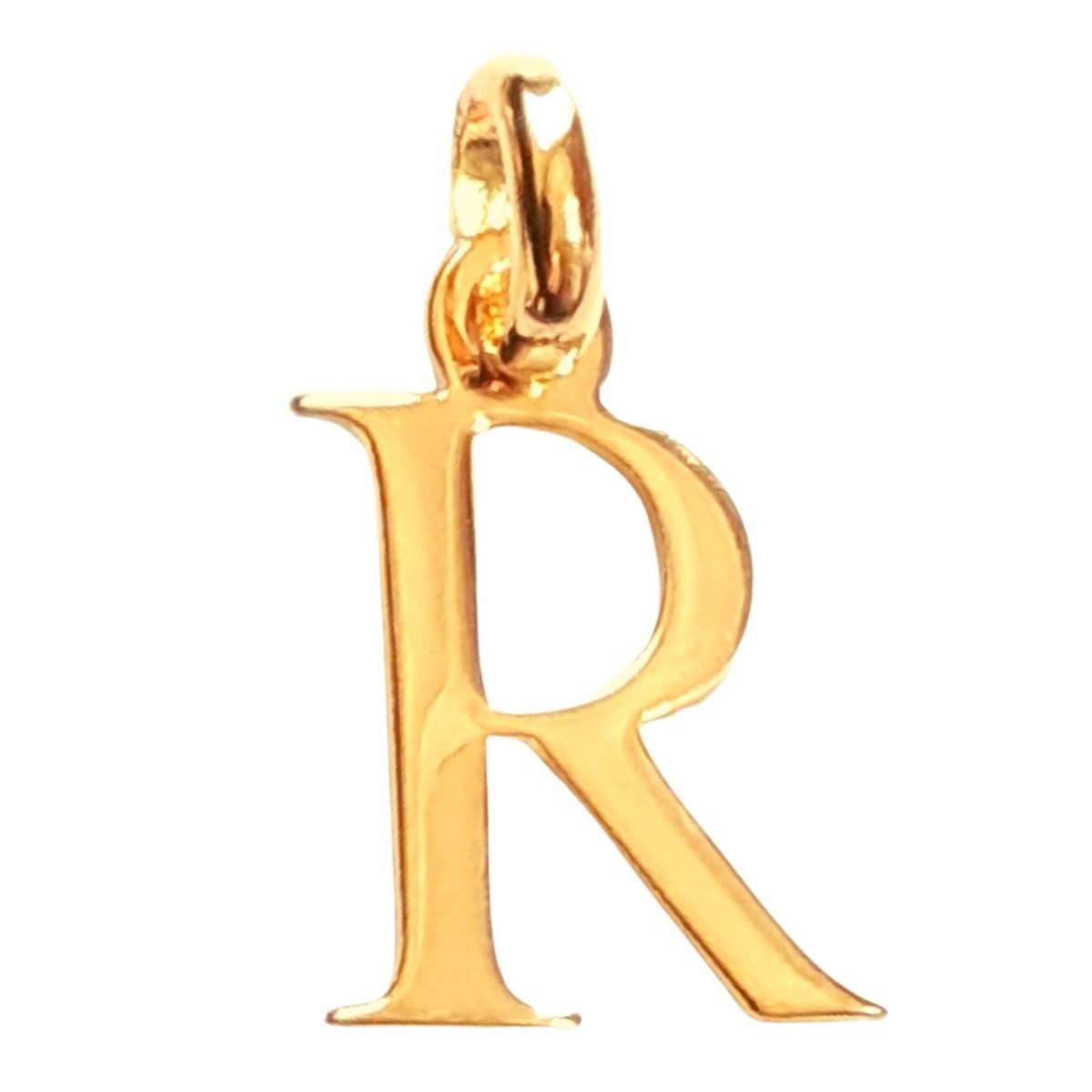 Pendentif Initiale simple lettre R en plaqué or