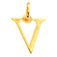 Pendentif Initiale simple lettre V en plaqué or