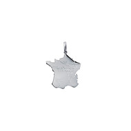 Pendentif grande carte de France en argent 925°/00 pays + chaîne