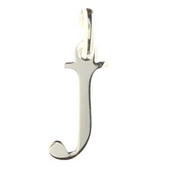 Pendentif Initiale simple lettre J en argent 925°/00 + chaine