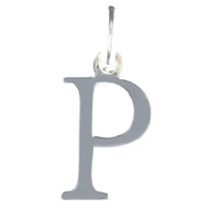 Pendentif Initiale simple lettre P en argent 925°/00 + chaine