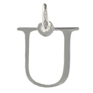 Pendentif Initiale simple lettre U en argent 925°/00 + chaine