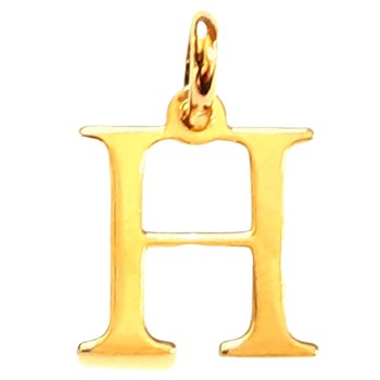 Pendentif Initiale simple lettre H en plaqué or