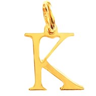 Pendentif Initiale simple lettre K en plaqué or