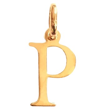 Pendentif Initiale simple lettre P en plaqué or