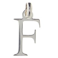 Pendentif Initiale simple lettre F en argent 925°/00 + chaine