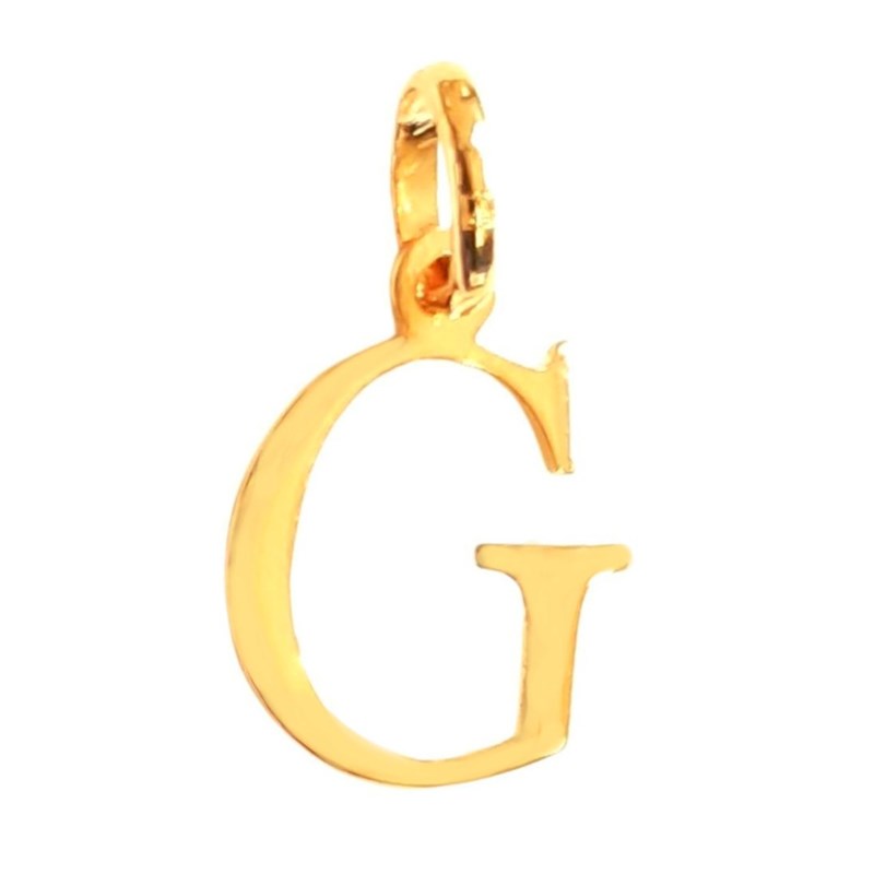 Pendentif Initiale simple lettre G en plaqué or