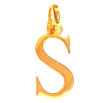 Pendentif Initiale simple lettre S en plaqué or