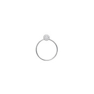 Pendentif anneau orné d'une boule cz cristal en argent + chaine