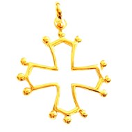 Pendentif Croix Occitane Occitanie ou Zodiacale en plaqué or