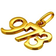 Pendentif 973 97-3 97 - 3 Guyane française en plaqué or + chaîne
