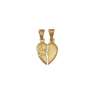Pendentif Coeur sécable i love you en plaqué or