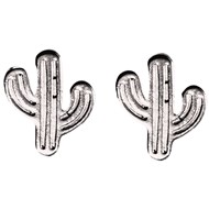 Boucles d'oreilles cactus du désert saguaro en argent rhodié 925°/00