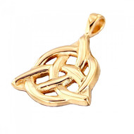 Pendentif Triquetra noeud celte celtique en plaqué or + chaîne