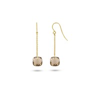 Boucles d'oreilles or jaune 18 carats et quartz fumés - BeJewels