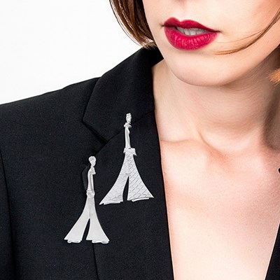 Broche 'Parizou' / Argent - Virginie Carpentier - vue V3