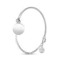 Demi jonc en argent 925 avec pastille