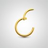 Piercing d'hélix anneau en or jaune pose manuelle - vue V2