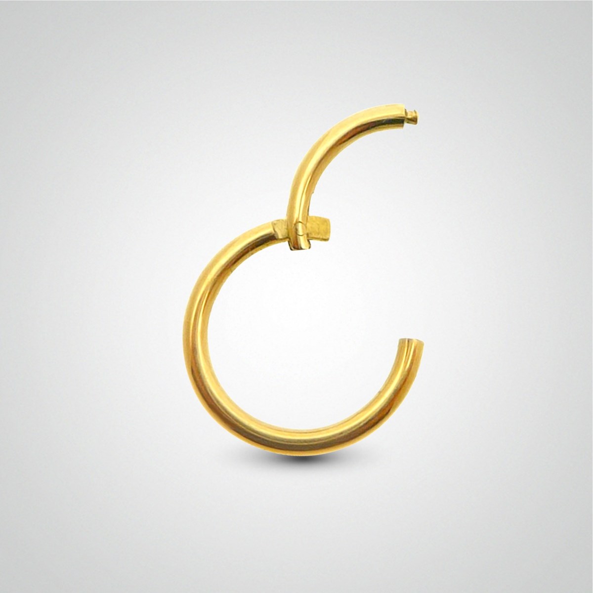 Piercing d'hélix anneau en or jaune pose manuelle - vue 2