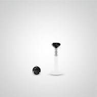 Piercing helix et tragus en or blanc avec oxyde de zirconium noir