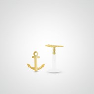 Piercing helix et tragus ancre marine en or jaune