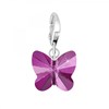 Charm papillon fushia SC Crystal orné de Cristaux scintillants - vue V1