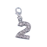 Charm Chiffre 2 SC Crystal orné de Cristaux scintillants