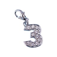 Charm Chiffre 3 SC Crystal orné de Cristaux scintillants
