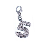 Charm Chiffre 5 SC Crystal orné de Cristaux scintillants