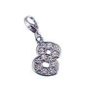 Charm Chiffre 8 SC Crystal orné de Cristaux scintillants
