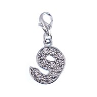 Charm Chiffre 9 SC Crystal orné de Cristaux scintillants