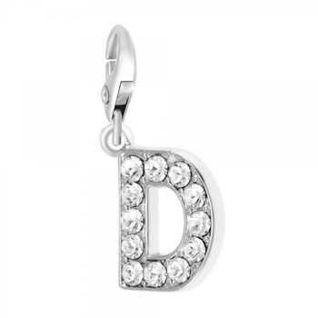 Charm Lettre D SC Crystal orné de Cristaux scintillants