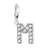 Charm Lettre M SC Crystal orné de Cristaux scintillants