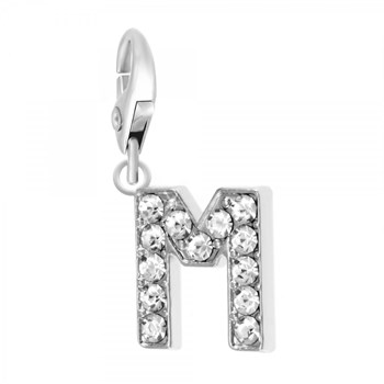Bedel Letter M SC Crystal met fonkelende kristallen
