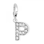 Charm Lettre P SC Crystal orné de Cristaux scintillants