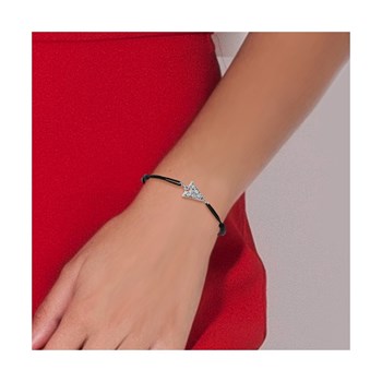 SC Crystal zwarte elastische letter A armband met fonkelende kristallen