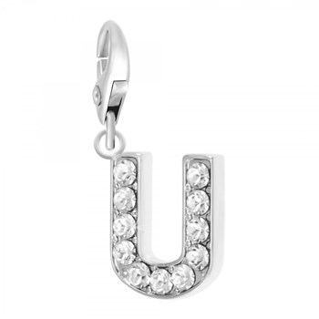 Charm Lettre U SC Crystal orné de Cristaux scintillants