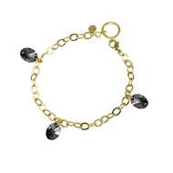 Bracelet plaqué à l'or fin SC Crystal orné de Cristaux scintillants