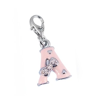 Roze Letter A SC Kristallen Bedel