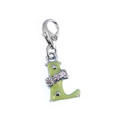 Charm Lettre L vert SC Crystal