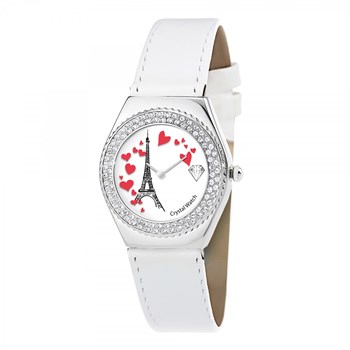 Alysson Tour Eiffel horloge met draaiend uurwerk SC Crystal versierd met fonkelende kristallen