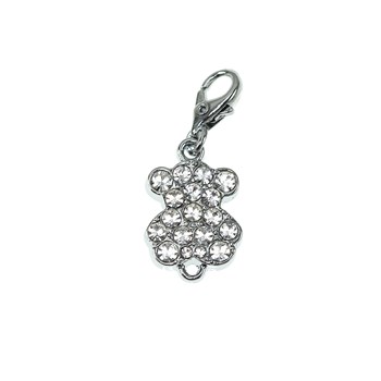 Witte teddybeer charm SC Crystal