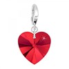 Charm coeur rouge SC Crystal orné de Cristaux scintillants - vue V1