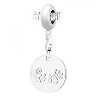 Charm perle SC Crystal en acier avec pendentif mains d'enfant