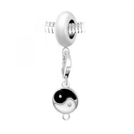 Charm perle SC Crystal en acier avec pendentif Yin et Yang